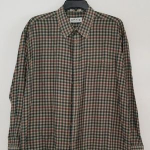 Long sleeve Orvis 100% cotton pinpoint oxford